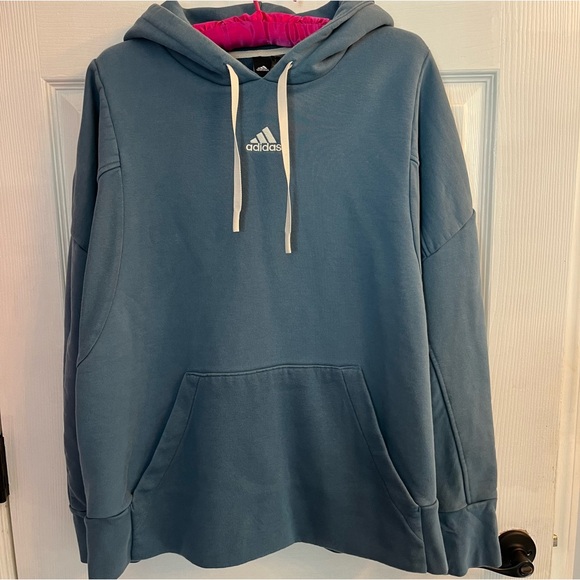 ADIDAS blue hoodie with pocket sweatshirt - Picture 1 of 7